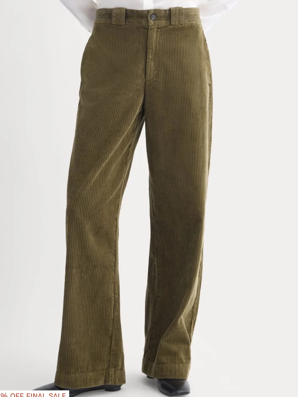Everlane Women’s Corduroy Olive Green Organic Cotton Wide Leg Pants Size: 6